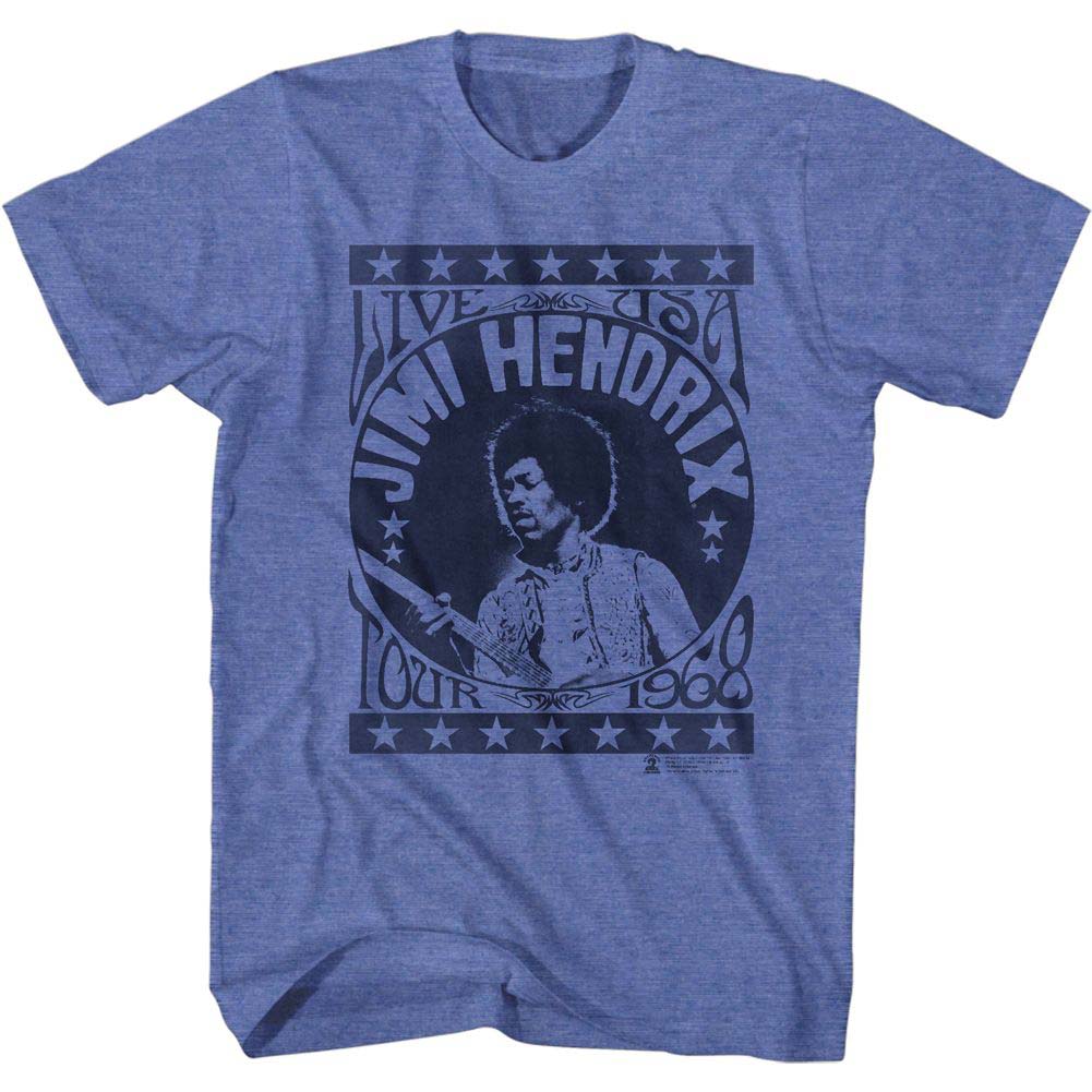 Jimi Hendrix Live Usa Tour 68 T-shirt Front