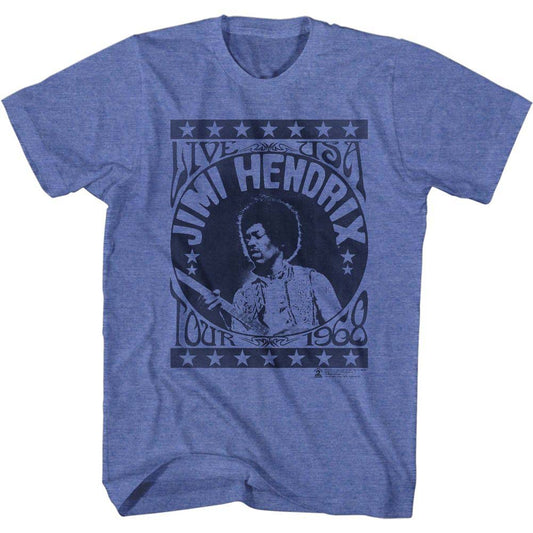 Jimi Hendrix Live Usa Tour 68 T-shirt Front