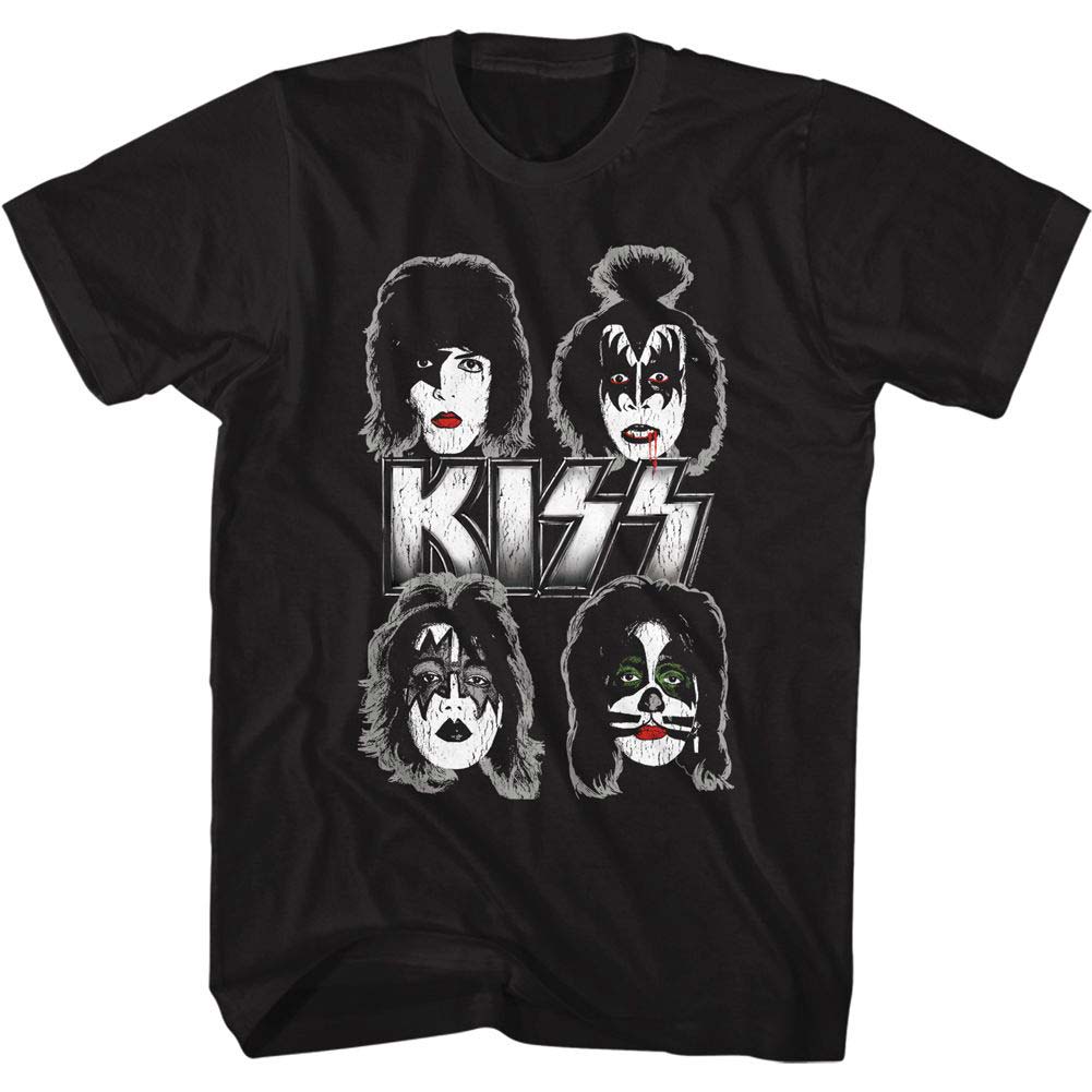 KISS Band Faces T-shirt Front
