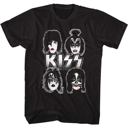 KISS Band Faces T-shirt Front