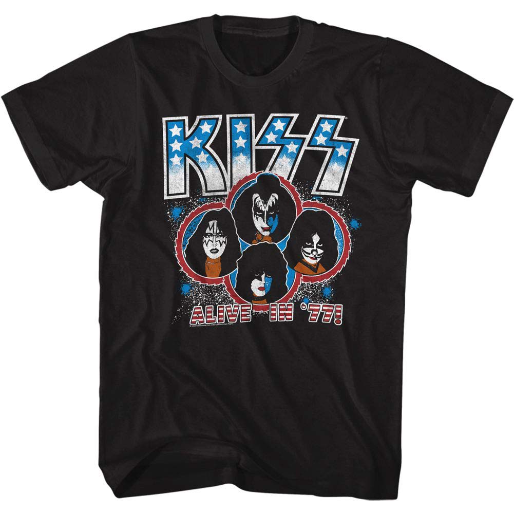 KISS Alive In 77 T-shirt Front
