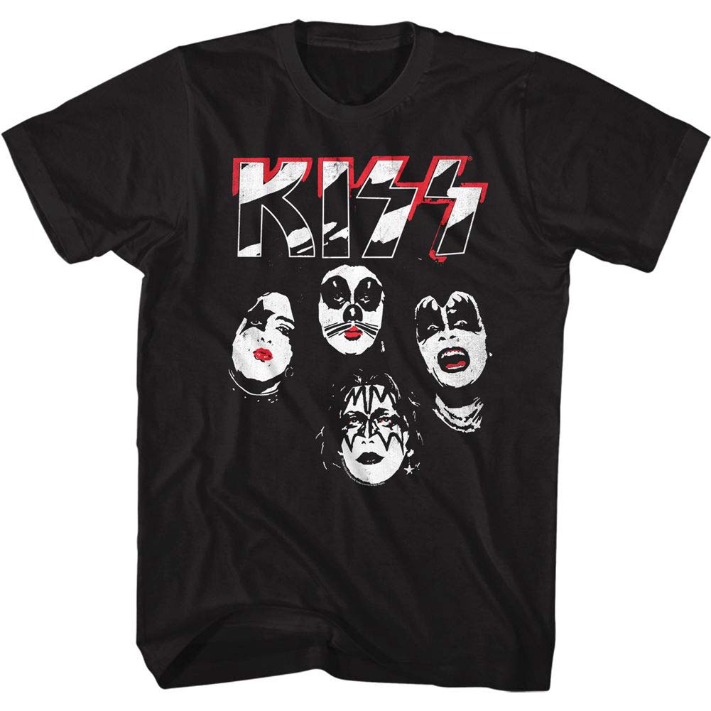 KISS Logo Faces T-shirt Front