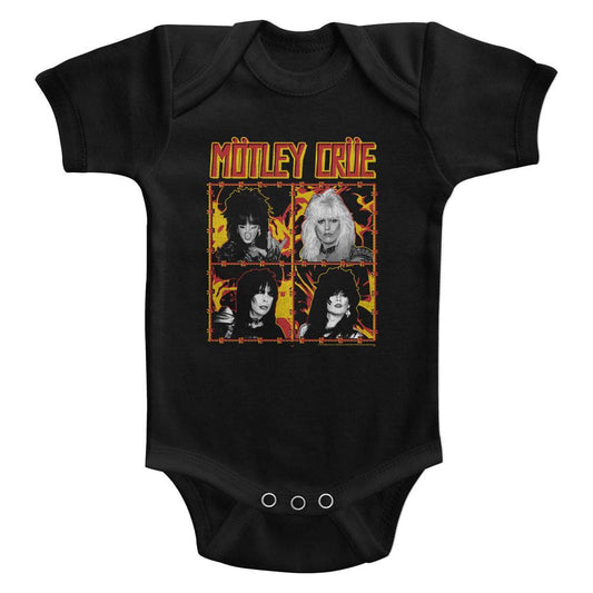Motley Crue Fire And Wire Kids Bodysuit Front