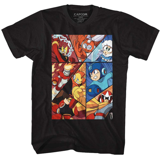 Mega Man Robot Panels T-shirt Front