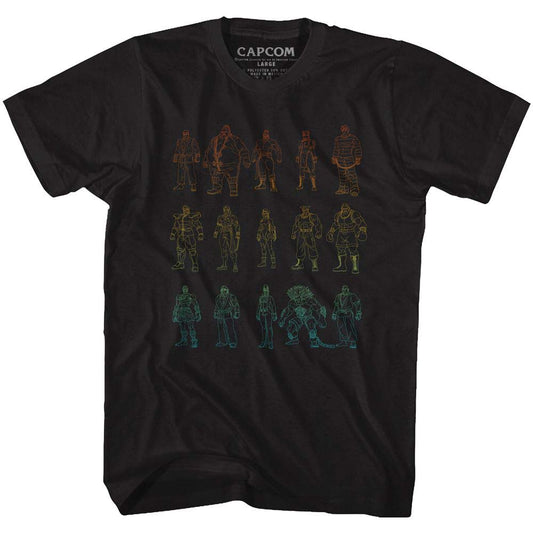 Street Fighter Outlines T-shirt Front