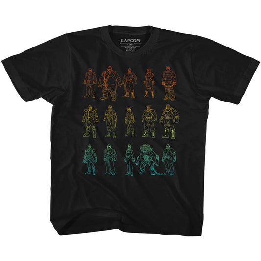 Street Fighter Outlines Youth T-shirt Front