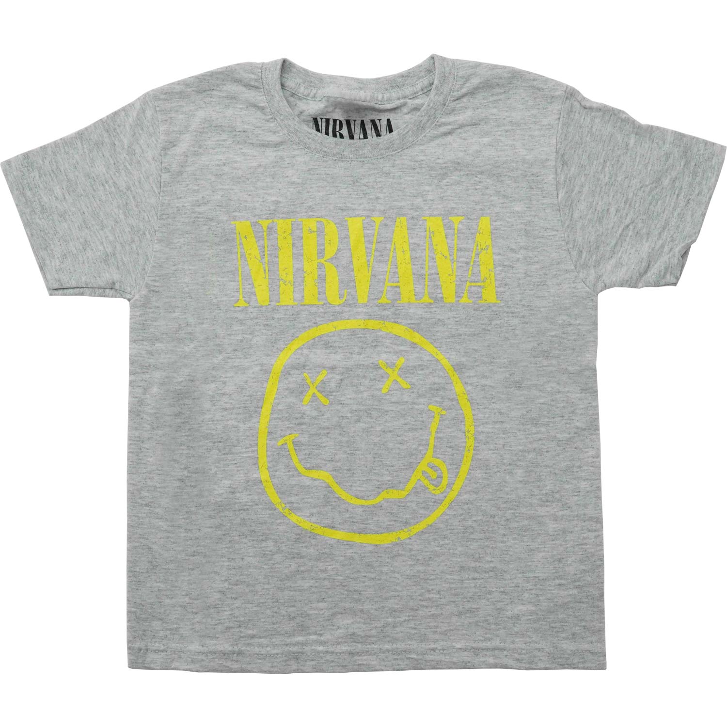 Nirvana Yellow Smiley Kids Tee Childrens T-shirt Front