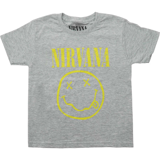 Nirvana Yellow Smiley Kids Tee Childrens T-shirt Front