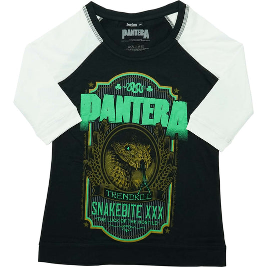 Pantera Snakebite XXX Label Ladies Raglan Tee Junior Top Front