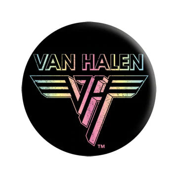 Van Halen Rainbow Logo Button Front