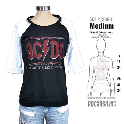 Hell Ain't A Bad Place Ladies Raglan Tee Junior Top