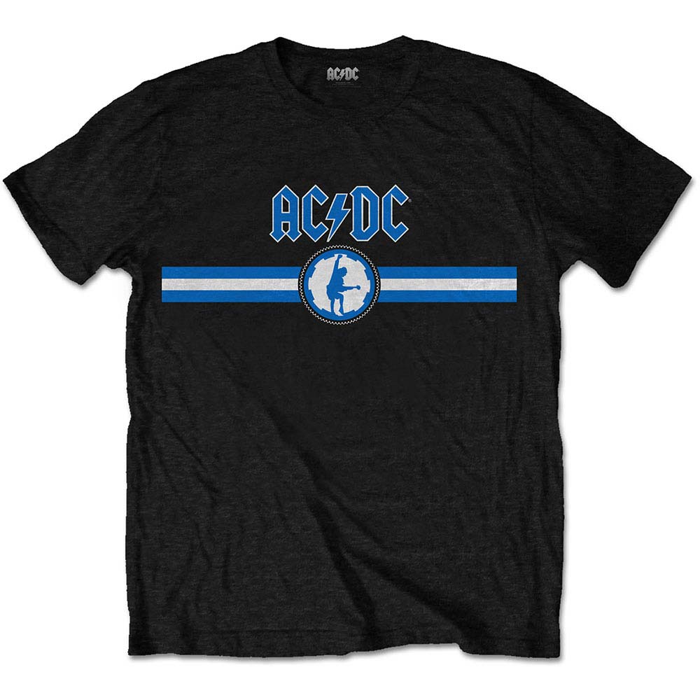 AC/DC Blue Logo & Stripe Slim Fit T-shirt Front