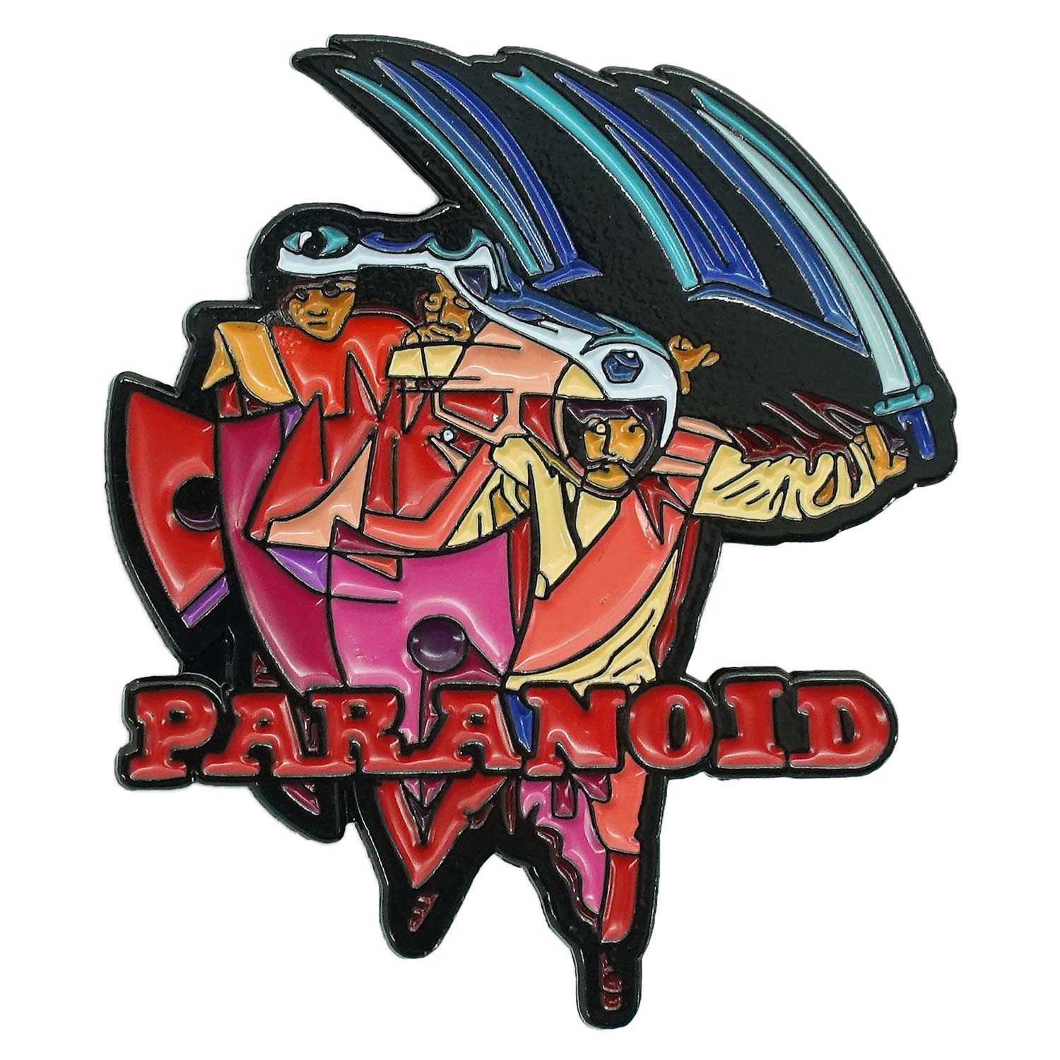 Black Sabbath Paranoid Enamel Pin Pewter Pin Badge