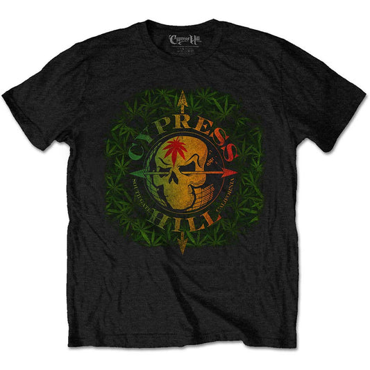 Cypress Hill South Gate Logo & Leaves Slim Fit T-shirt Front