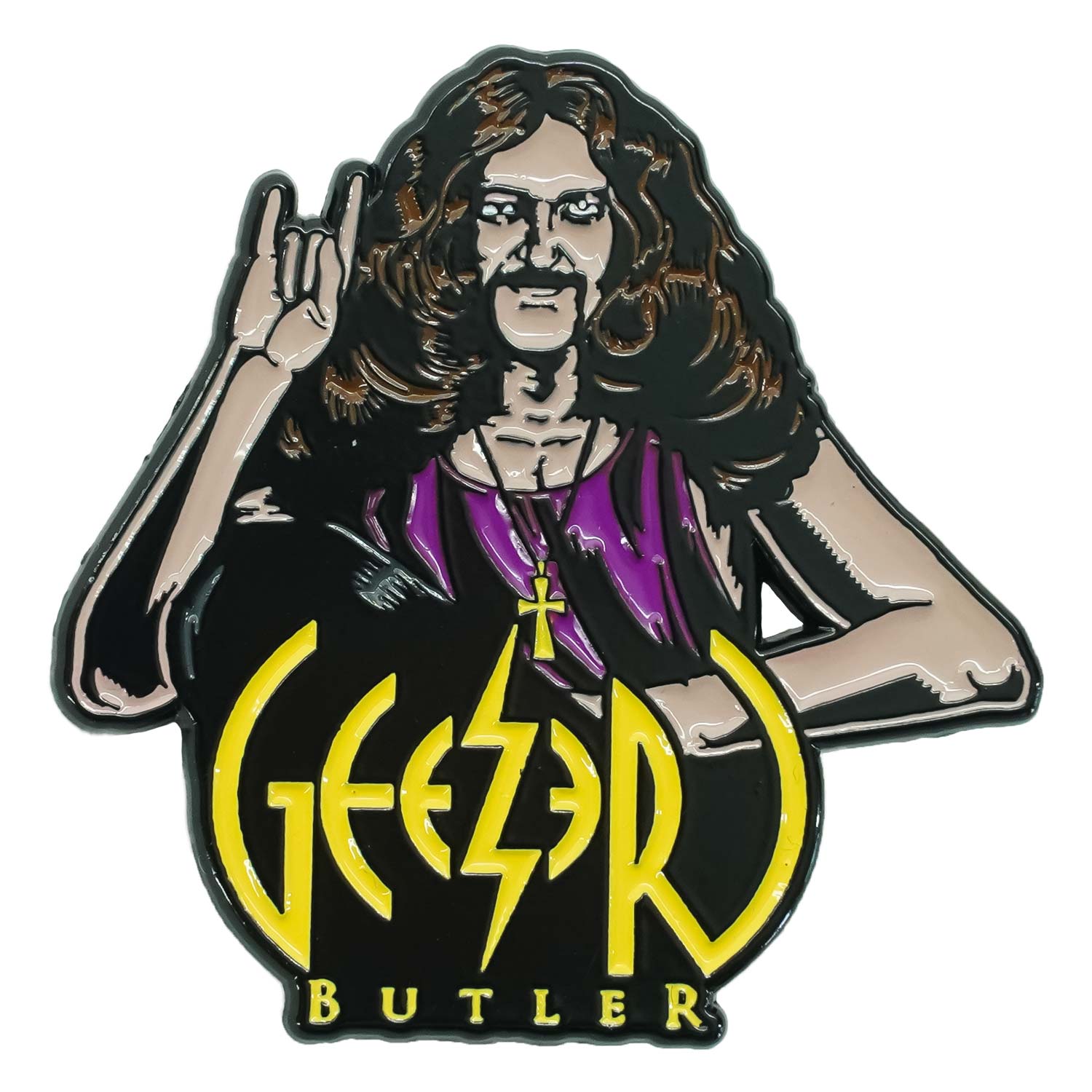 Black Sabbath Geezer Butler Horns Enamel Pin Pewter Pin Badge