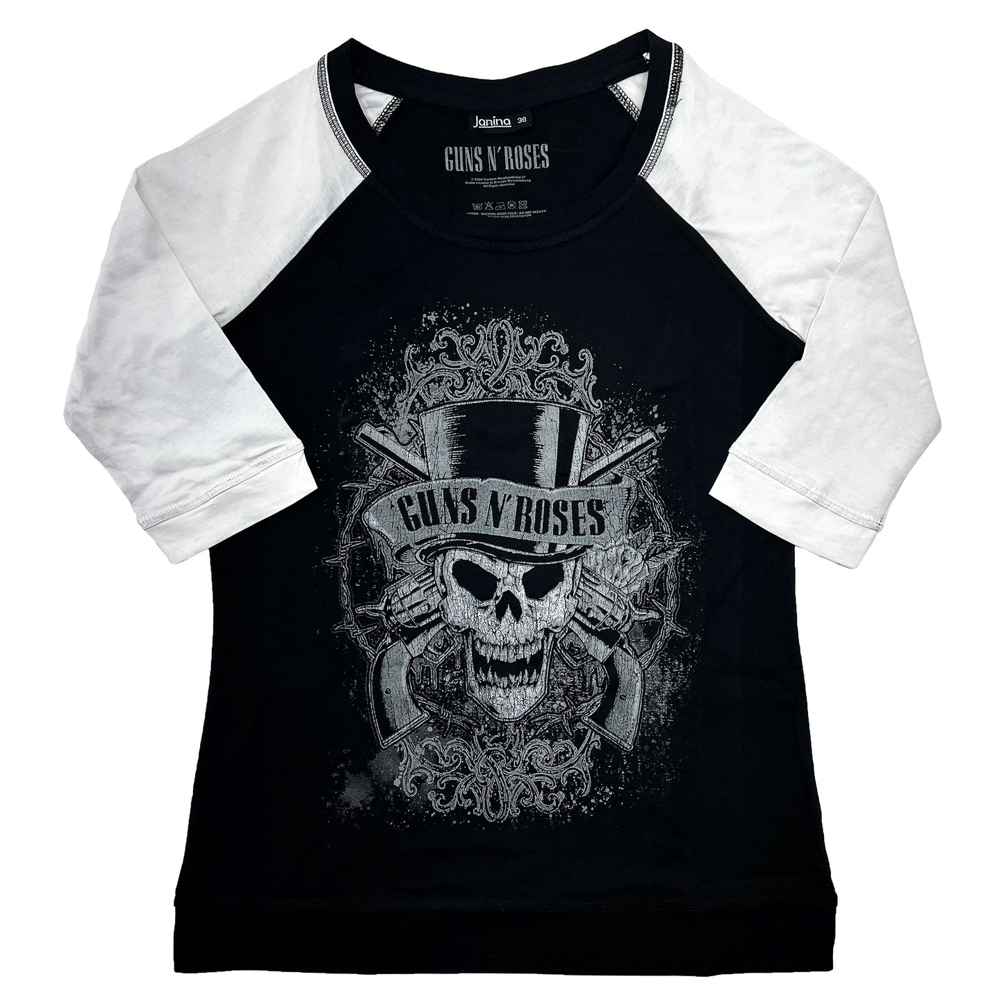 Faded Skull Ladies Raglan Tee Junior Top