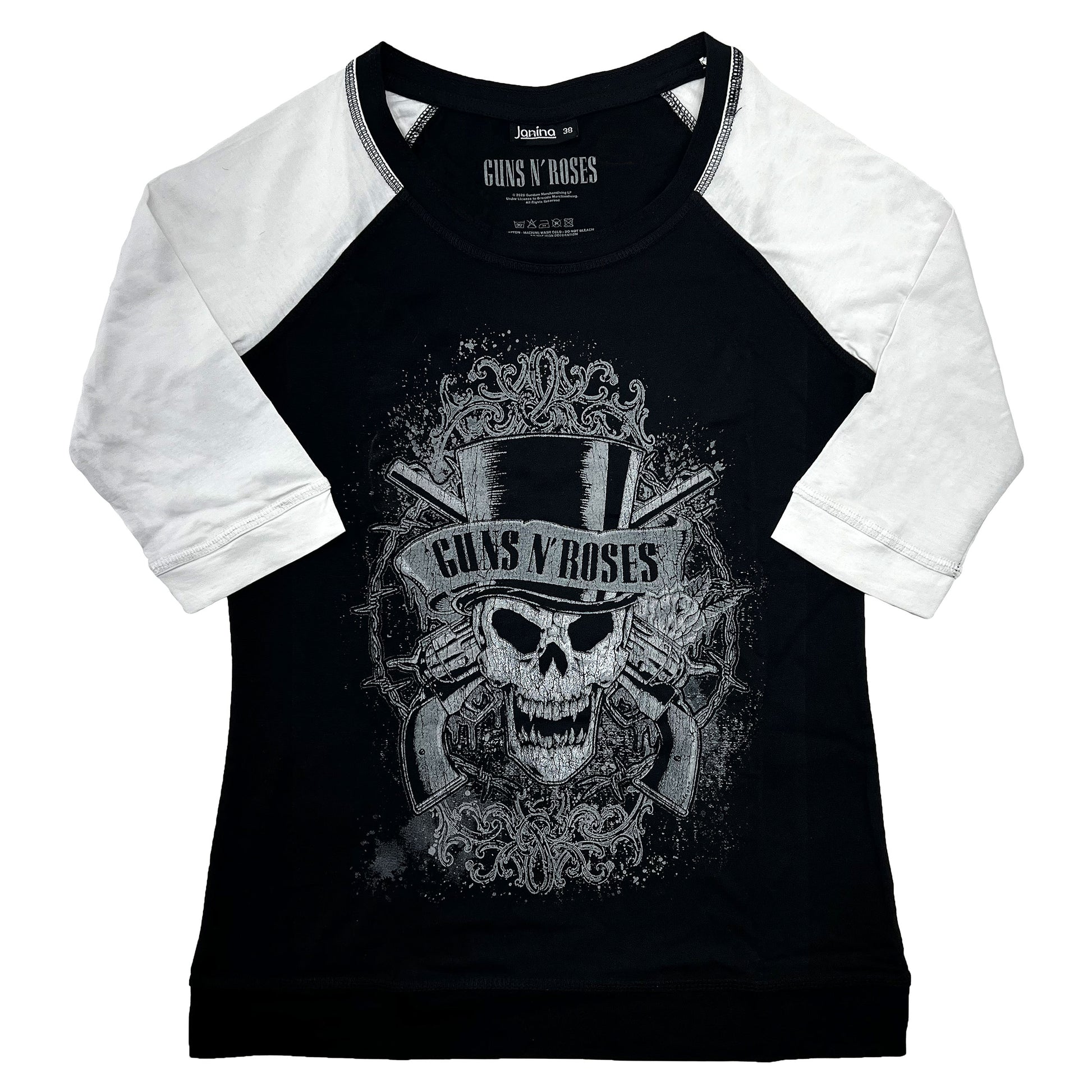 Faded Skull Ladies Raglan Tee Junior Top