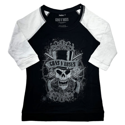 Faded Skull Ladies Raglan Tee Junior Top