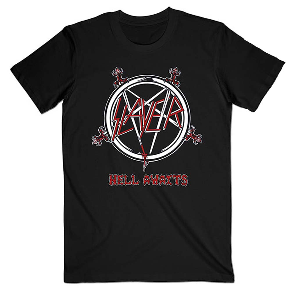 Slayer Hell Awaits Tour (Back Print) Slim Fit T-shirt Front
