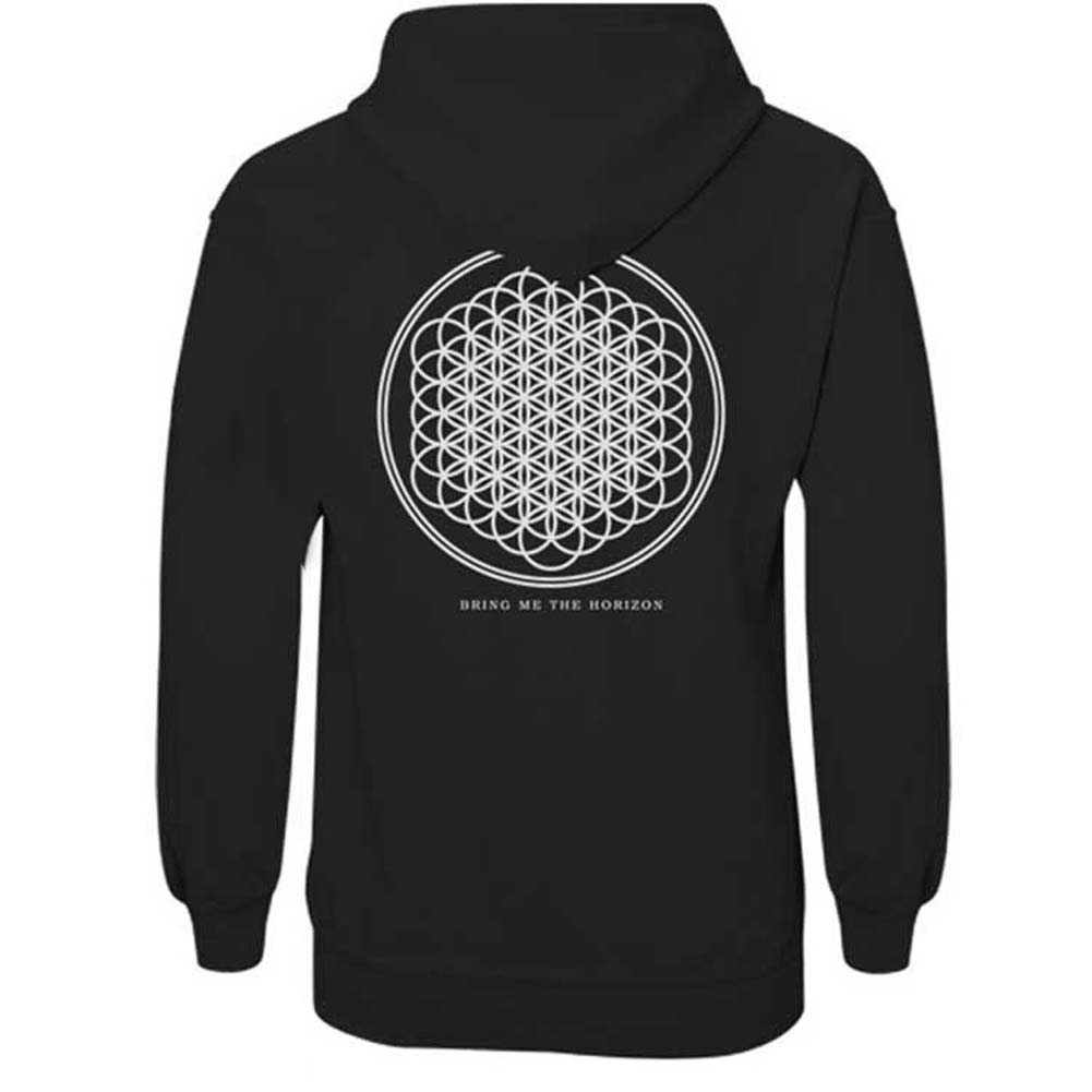 Flower of Life (Back Print) Ladies Zipped Hoodie Junior Top