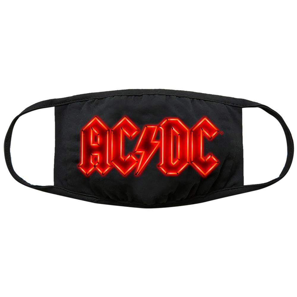 AC/DC Neon Logo Face Mask Front