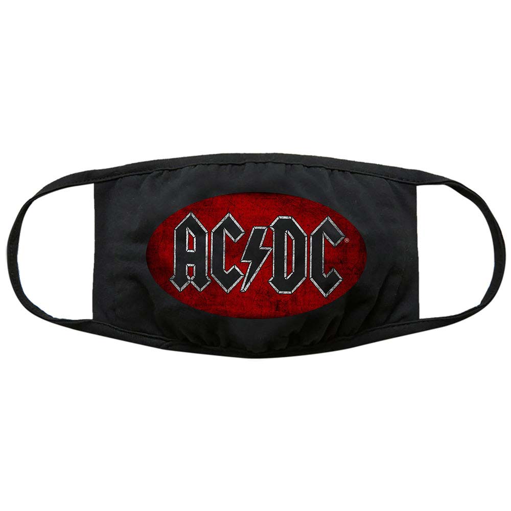 AC/DC Oval Logo Vintage Face Mask Front