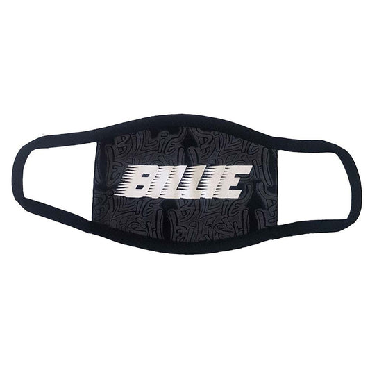 Billie Eilish Racer Logo & Graffiti Black Face Mask Front