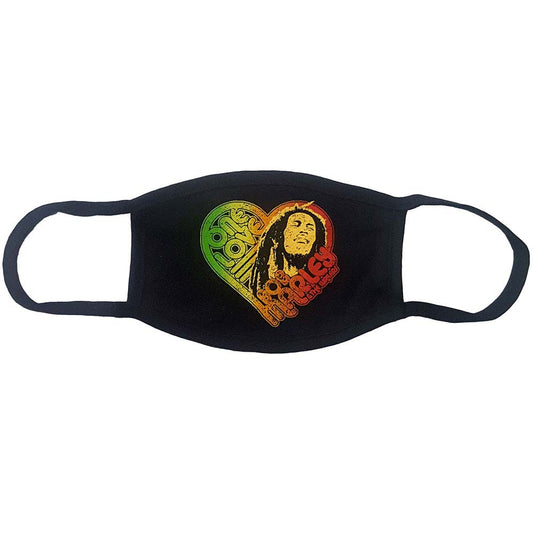 Bob Marley One Love Heart Face Mask Front