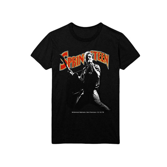 Bruce Springsteen Winterland Ballroom Singing Slim Fit T-shirt Front