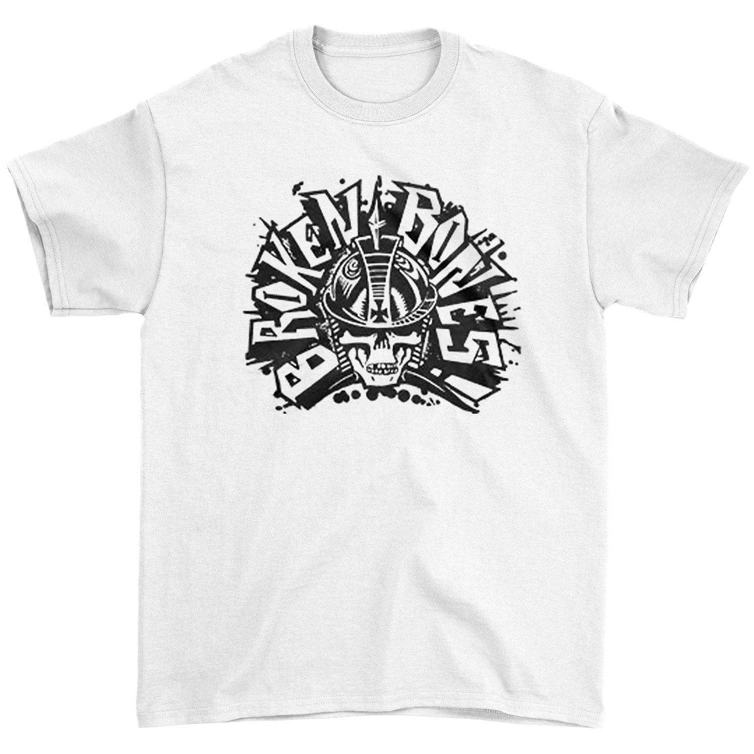 Broken Bones Classic Skull Logo White Tee T-shirt Front