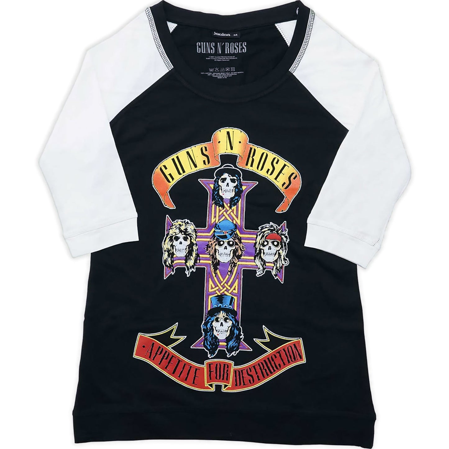 Appetite For Destruction Ladies Raglan Tee Junior Top