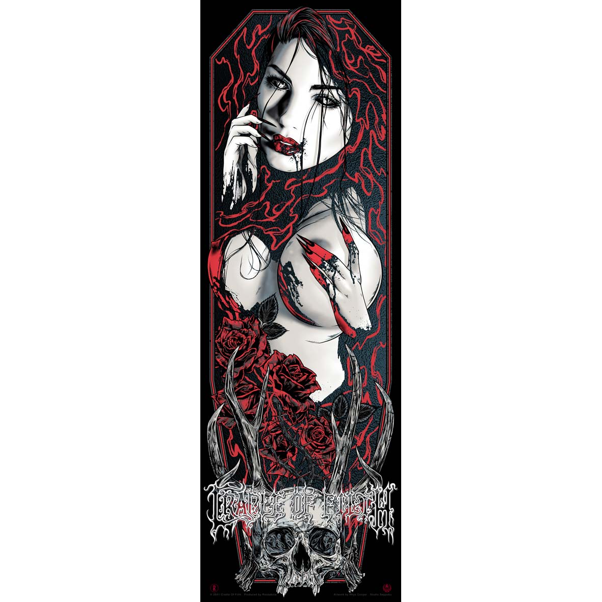 Cradle Of Filth Blood Bath (Black) by Rhys Cooper Limited Screenprint Front