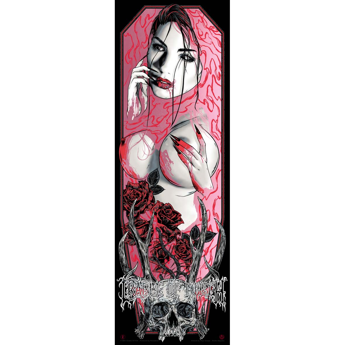 Cradle Of Filth Blood Bath (Pink) by Rhys Cooper Limited Screenprint Front