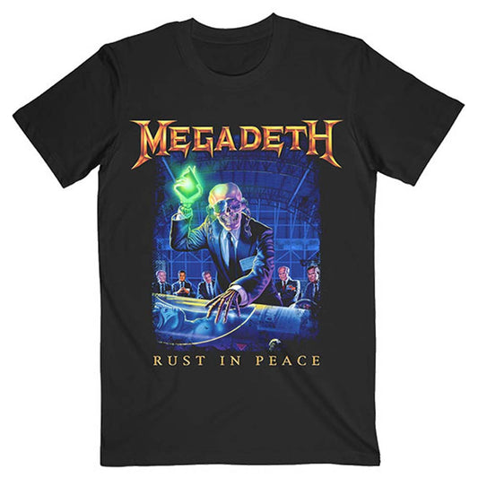 Megadeth Rust In Peace Tracklist (Back Print) Slim Fit T-shirt Front