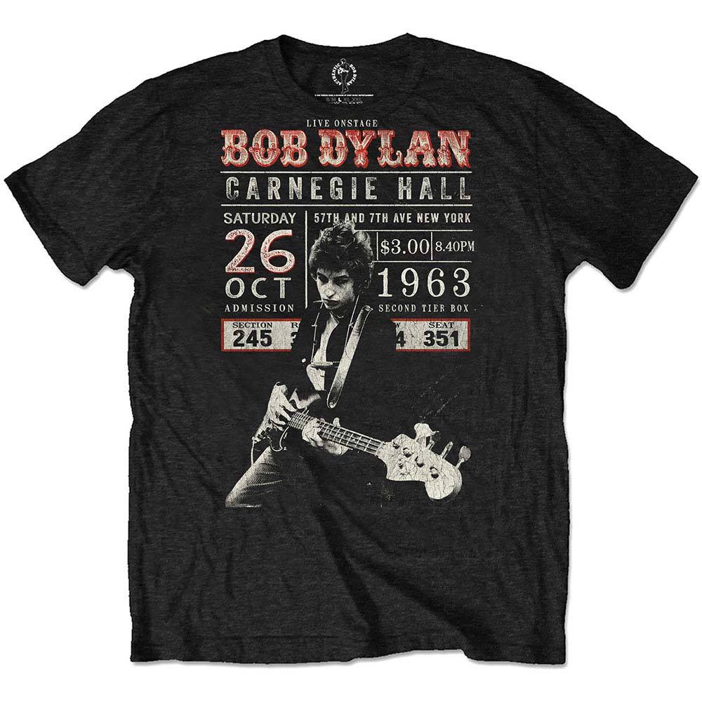 Bob Dylan Carnegie Hall '63 Eco-Tee Vintage T-shirt Front