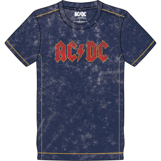 AC/DC Logo (Snow Wash) Vintage T-shirt Front