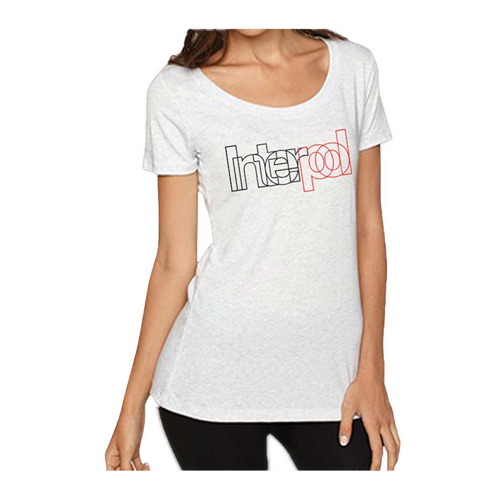 Interpol Outline Scoop Neck Ladies T-Shirt Scoop Neck Tri-Blend Women's Tee Junior Top