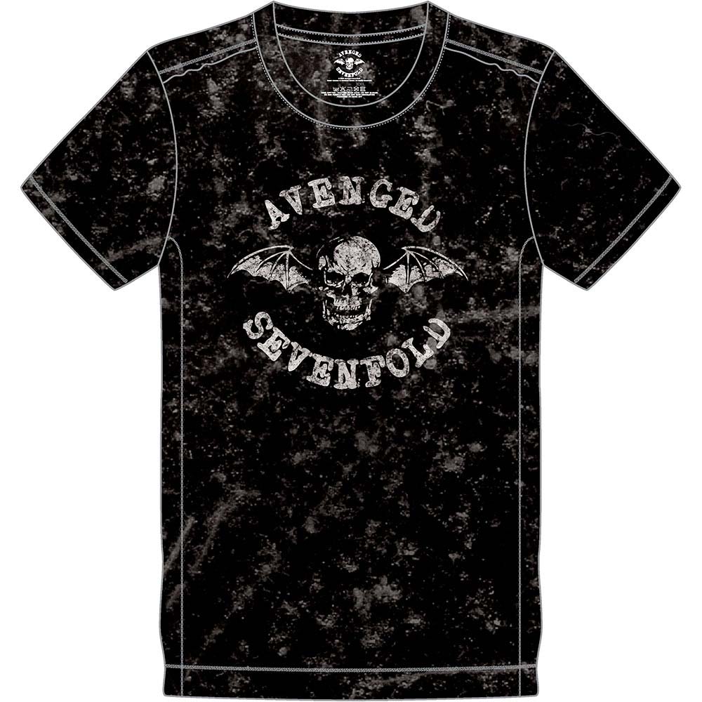 Avenged Sevenfold Logo (Snow Wash) Vintage T-shirt Front