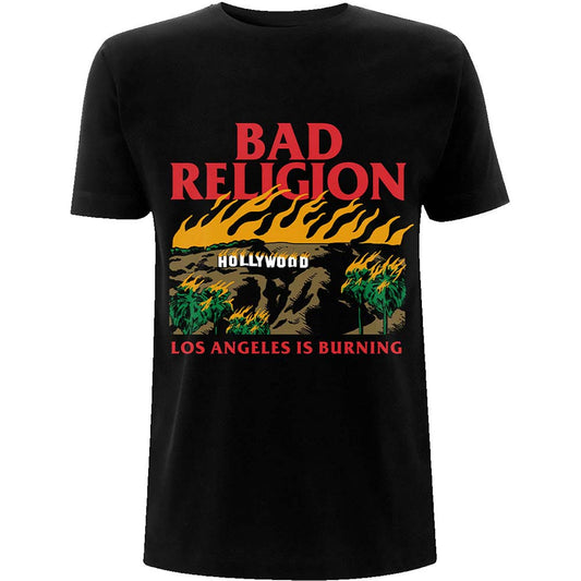 Bad Religion Burning Black Slim Fit T-shirt Front