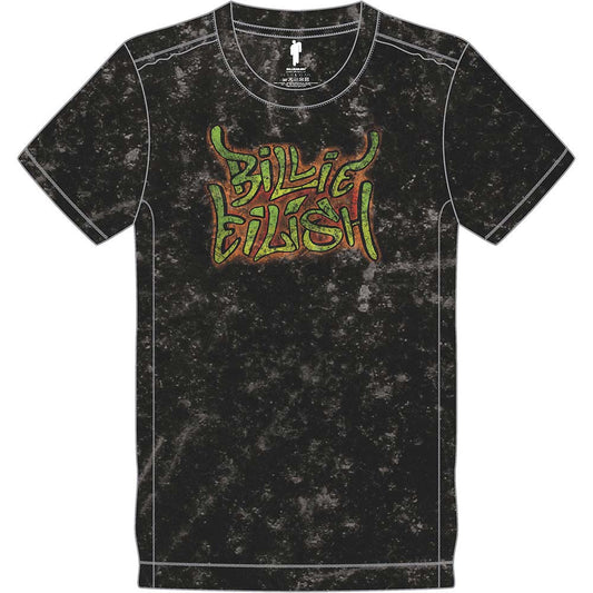 Billie Eilish Graffiti (Snow Wash) Vintage T-shirt Front