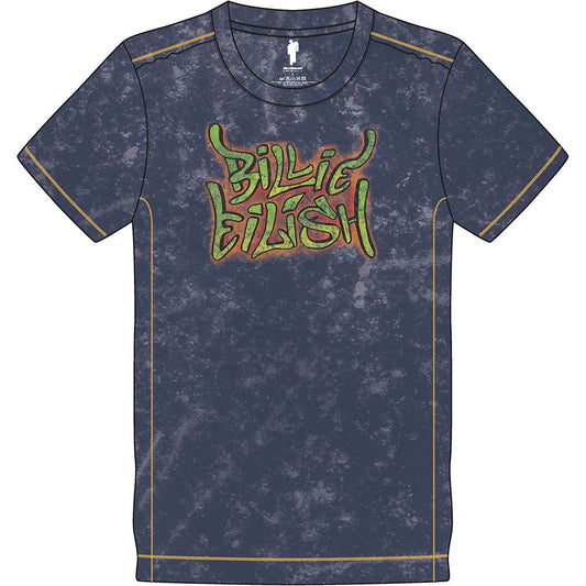 Billie Eilish Graffiti (Snow Wash) Vintage T-shirt Front