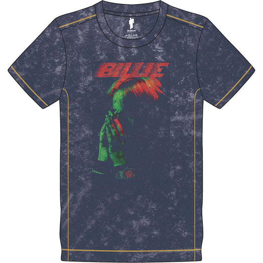 Billie Eilish Hands Face (Snow Wash) Vintage T-shirt Front