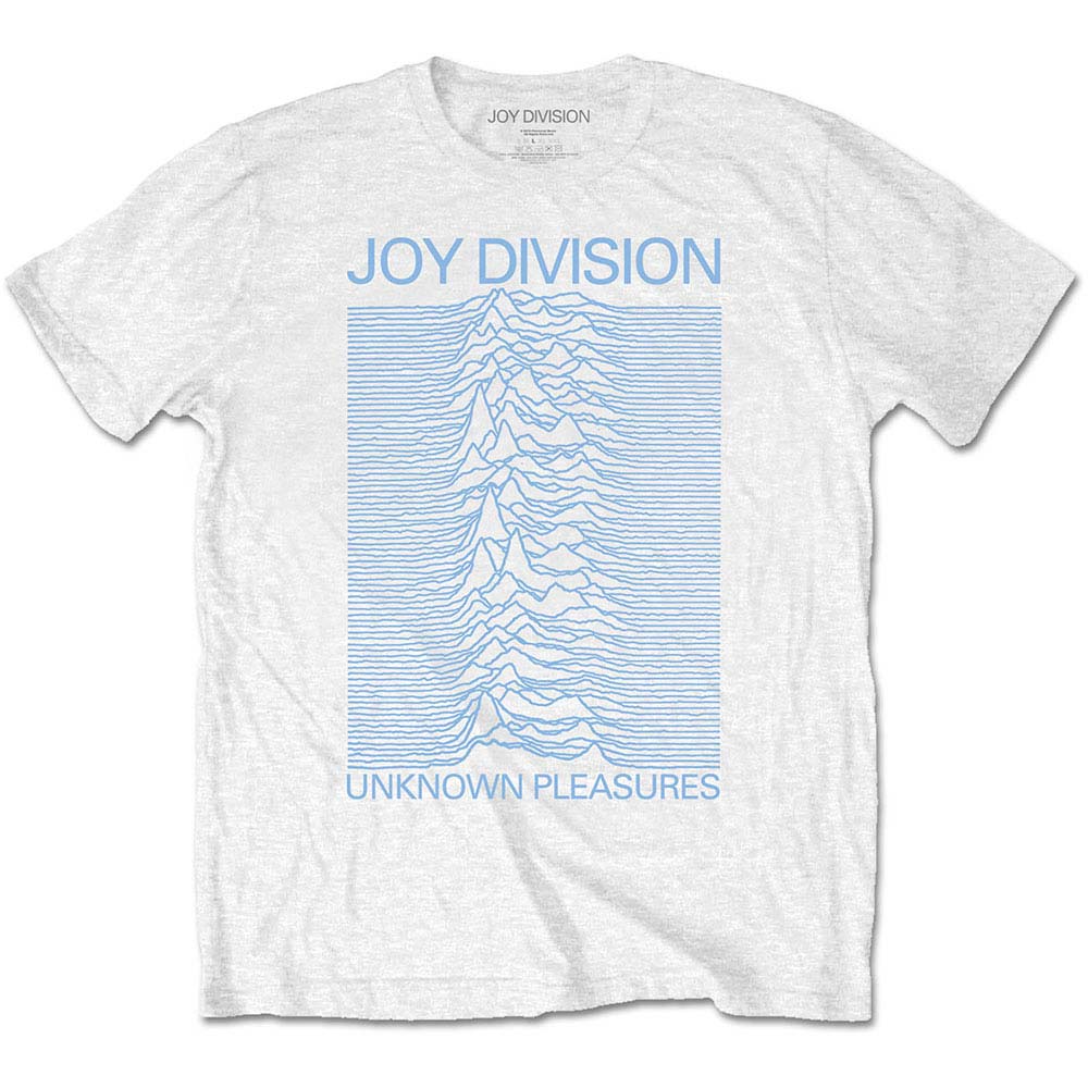 Joy Division Unknown Pleasures Blue on White Slim Fit T-shirt Front