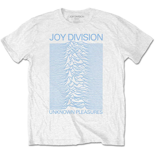 Joy Division Unknown Pleasures Blue on White Slim Fit T-shirt Front