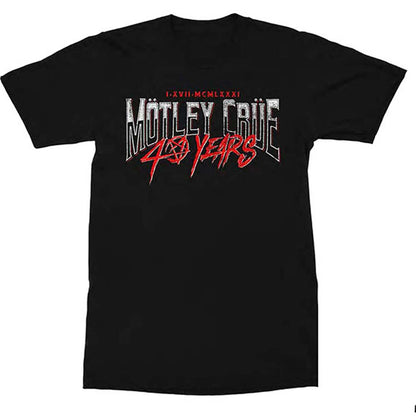 Motley Crue 40 Years (Back Print) Slim Fit T-shirt Front