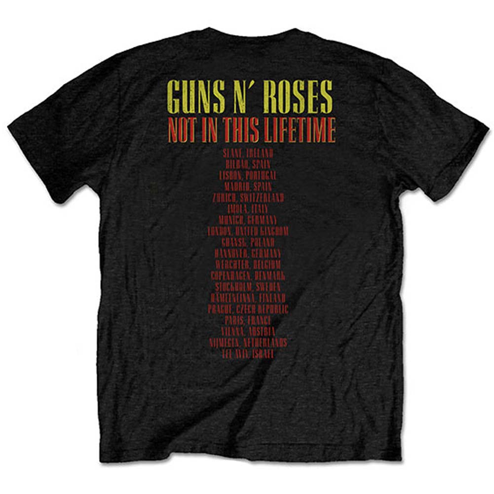 Guns N Roses Pistols & Roses (Back Print) Slim Fit T-shirt Back