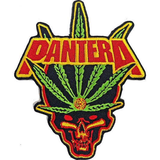 Pantera Leaf Skull Embroidered Patch Front
