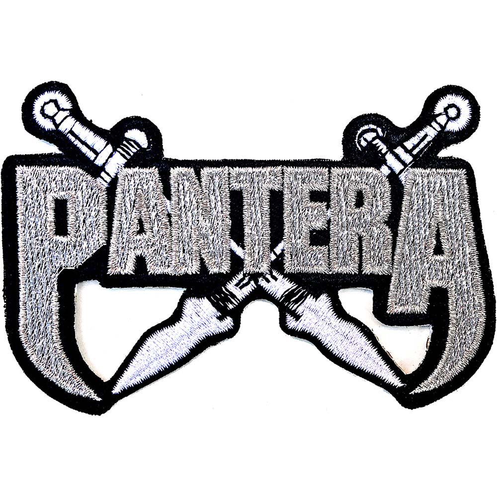 Pantera Silver Swords Embroidered Patch Front