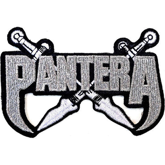 Pantera Silver Swords Embroidered Patch Front