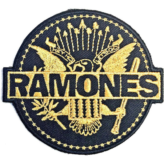 Ramones Gold Seal Embroidered Patch Front